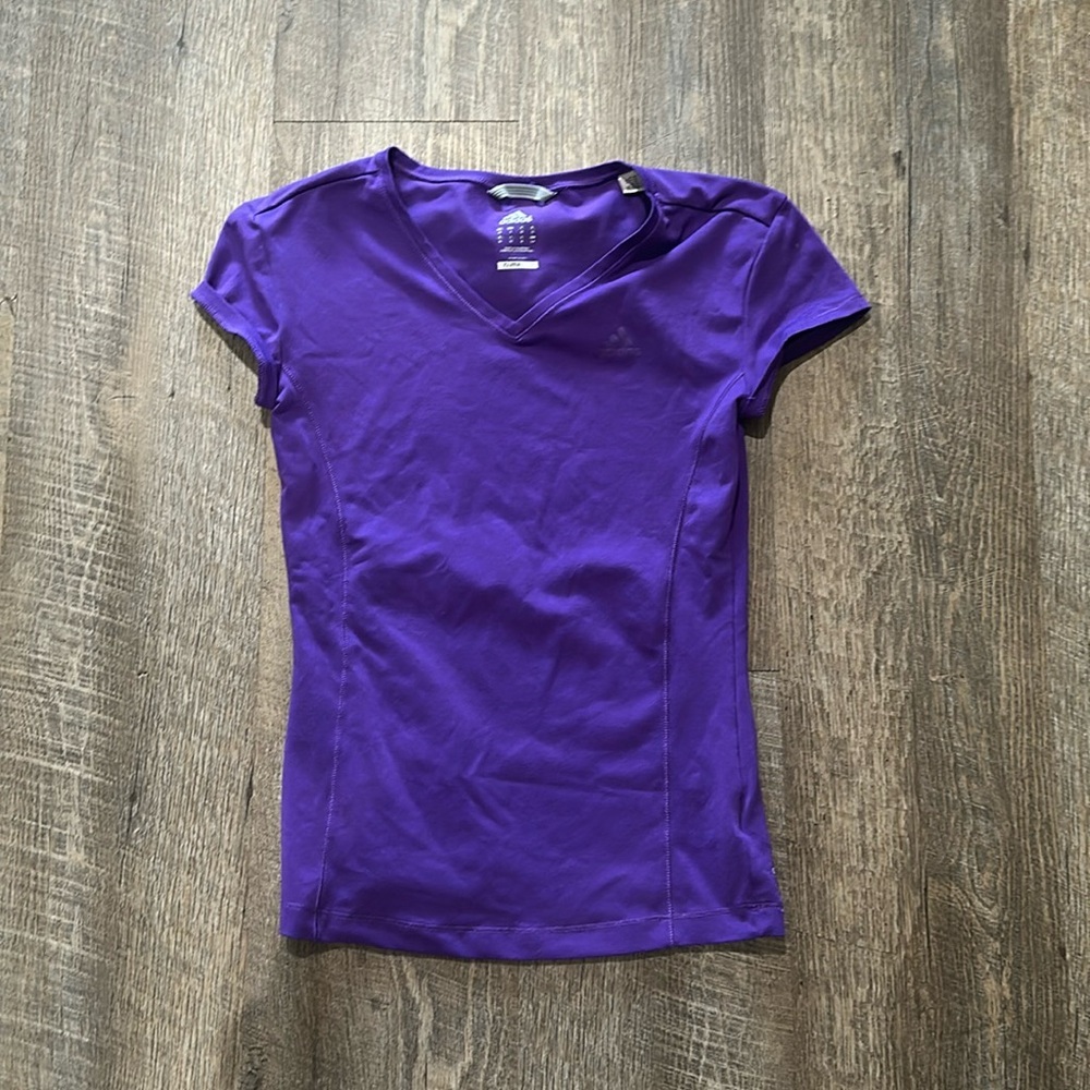 Adidas Fitted Purple Cap Sleeve Tee
